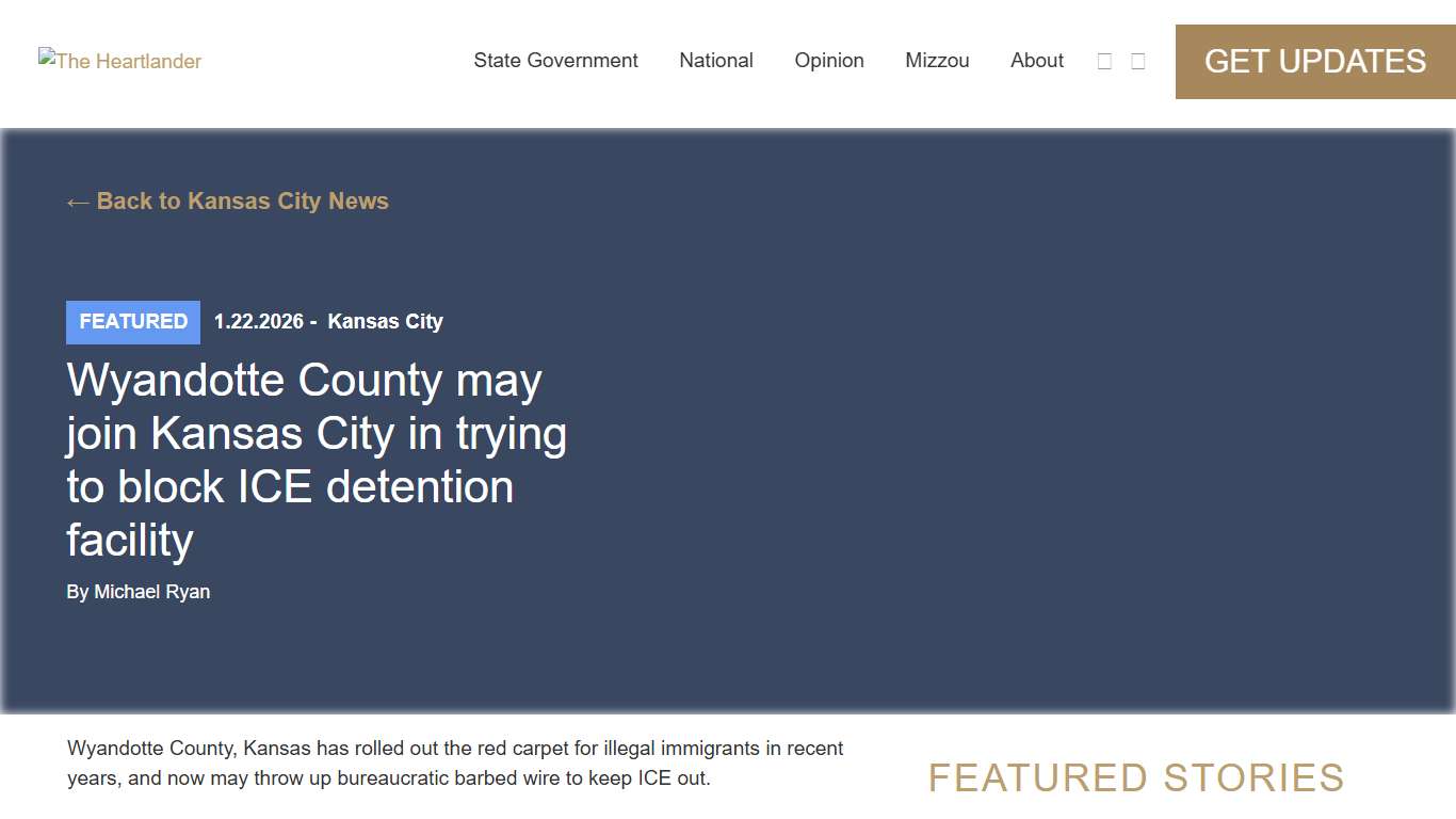 Wyandotte County may join Kansas City in trying to block ICE detention facility - The HeartlanderThe Heartlander